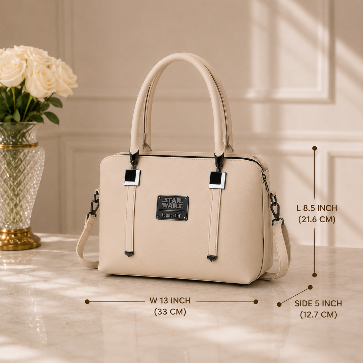 Women's Beige Satchel Shoulder Bag