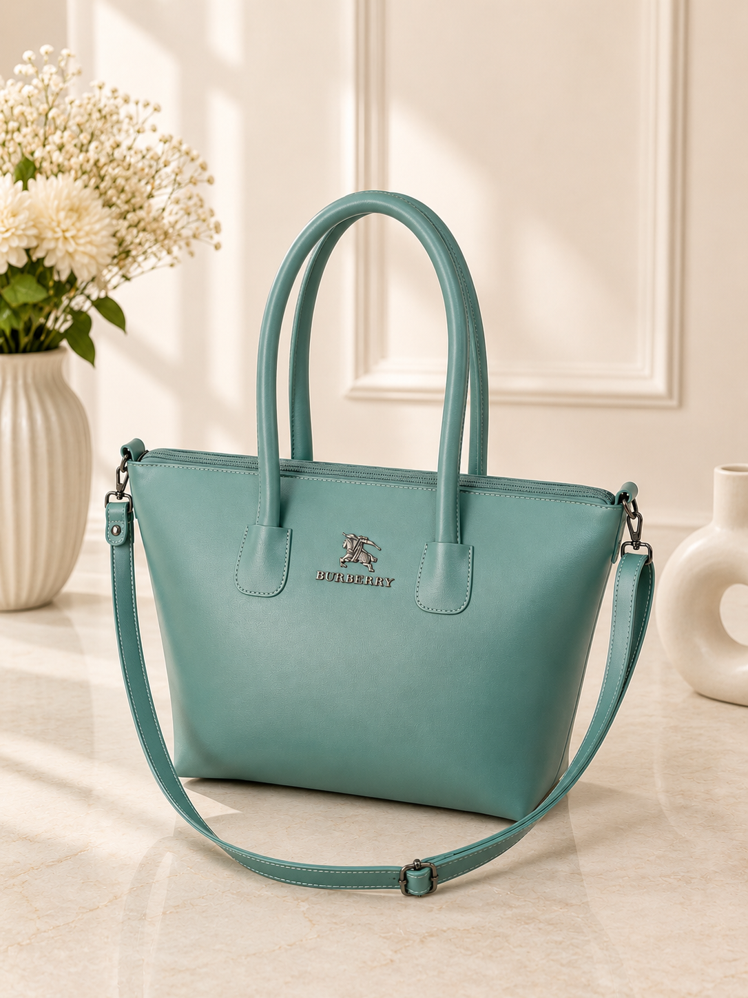 Women's Teal Green Tote Shoulder Bag
