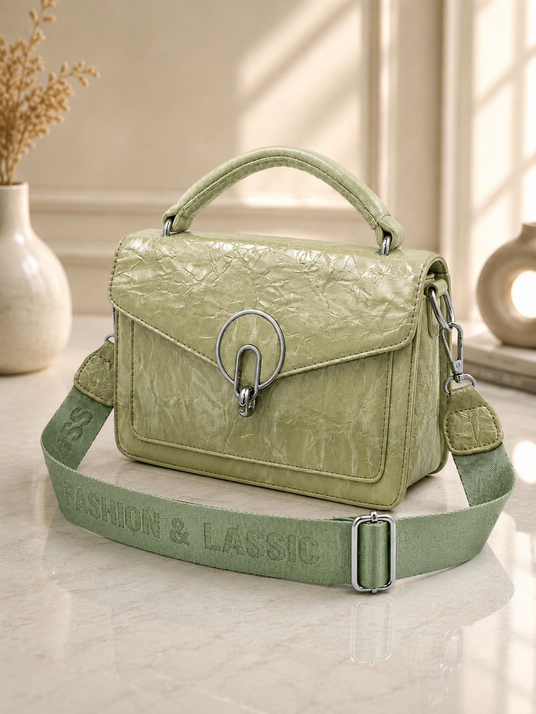 Women's Sage Green Shoulder Bag
