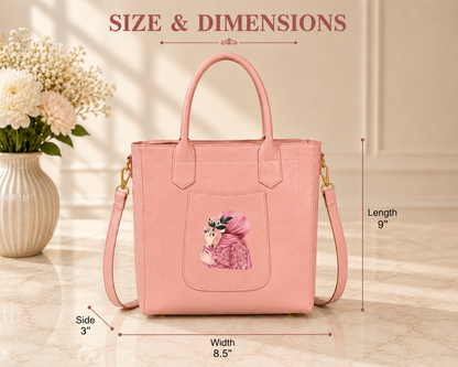 Women's Pink Printed Tote Bag
