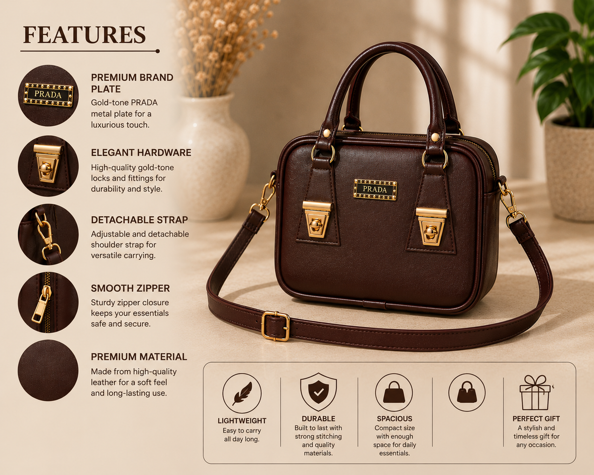 Women's Dark Brown Satchel Crossbody Bag