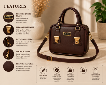 Women's Dark Brown Satchel Crossbody Bag