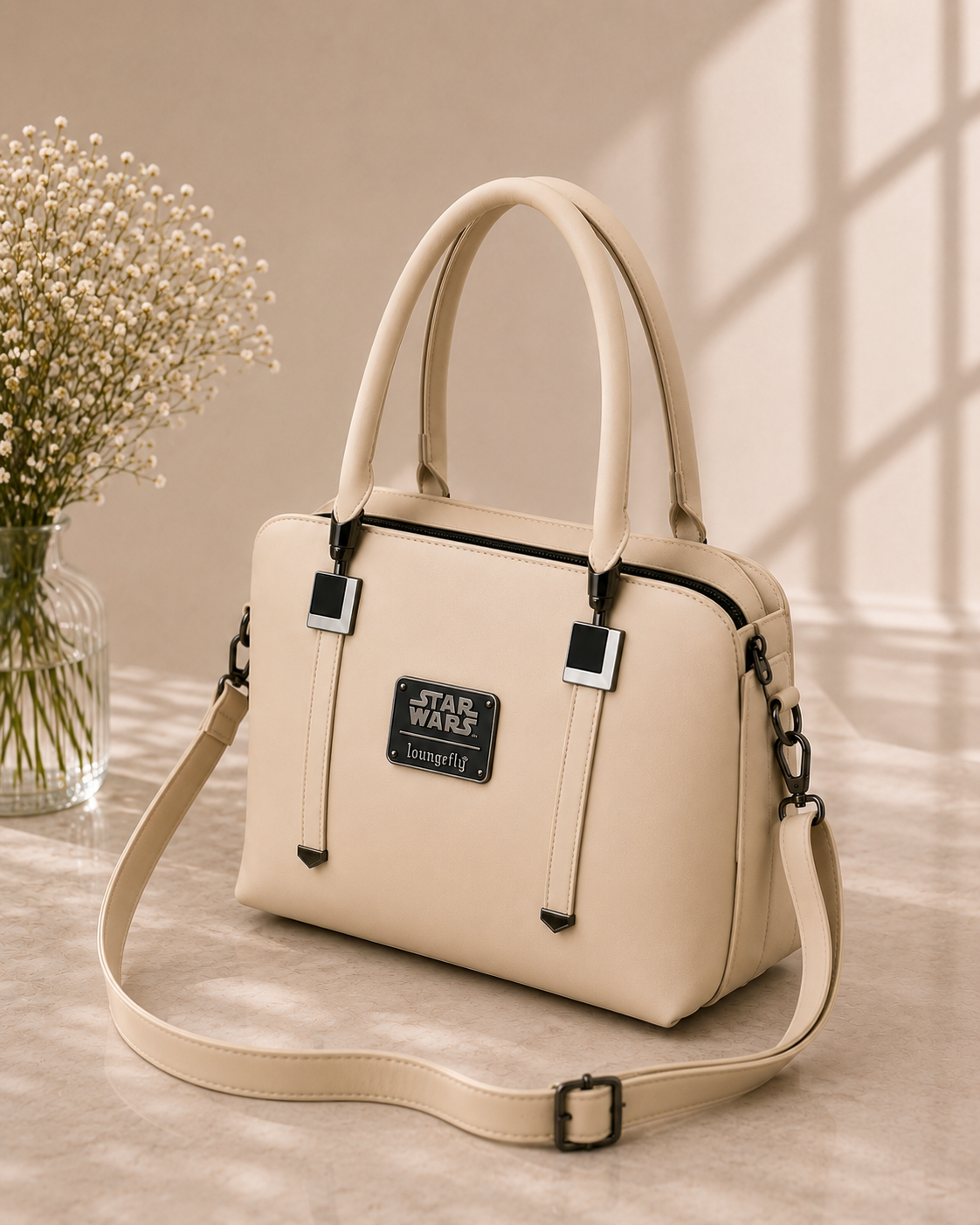Women's Beige Satchel Shoulder Bag