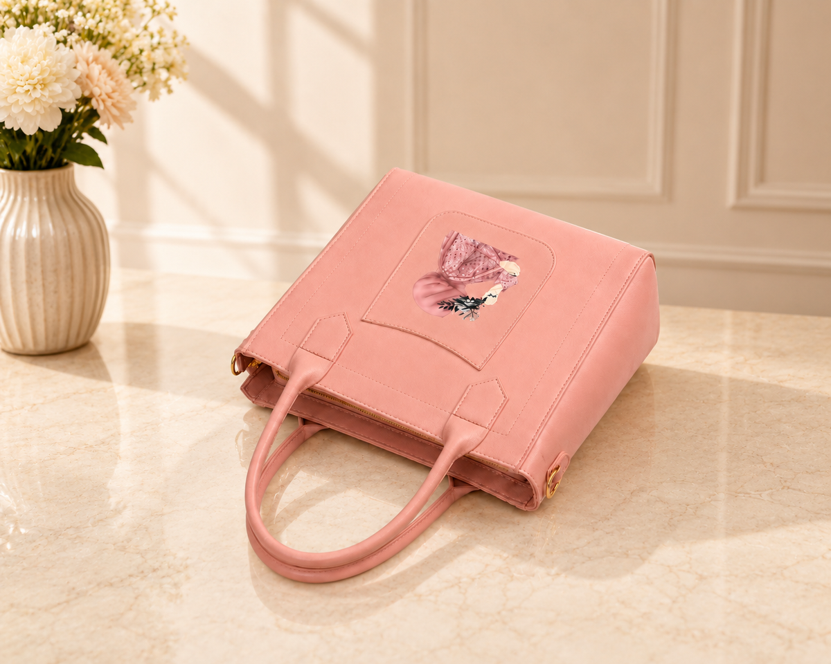 Women's Pink Printed Tote Bag