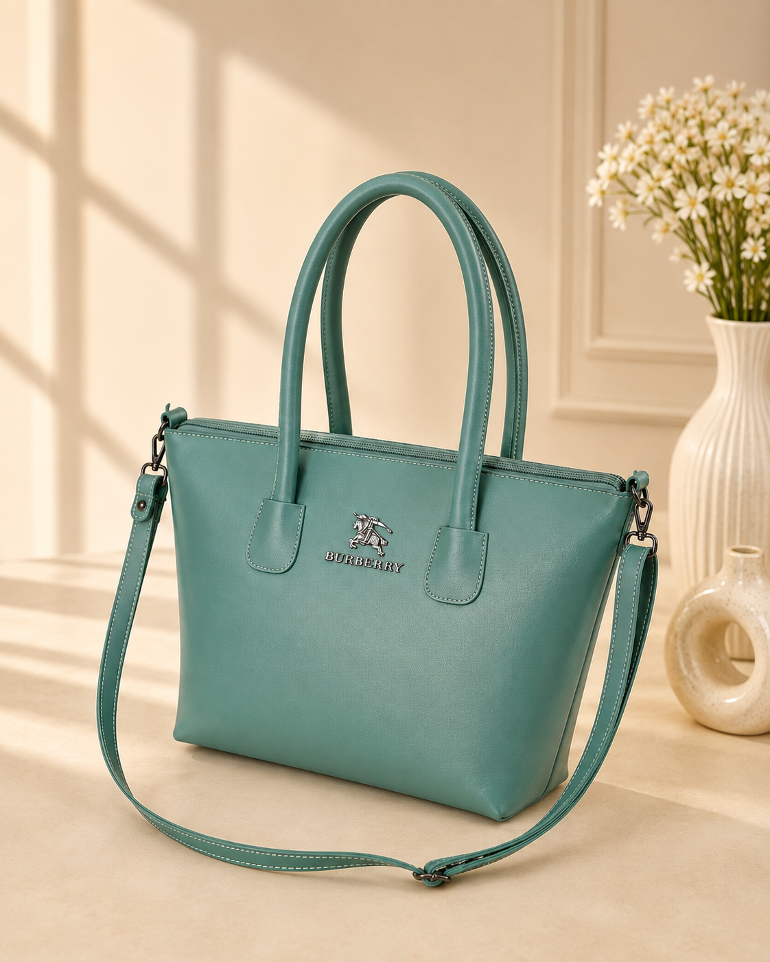 Women's Teal Green Tote Shoulder Bag